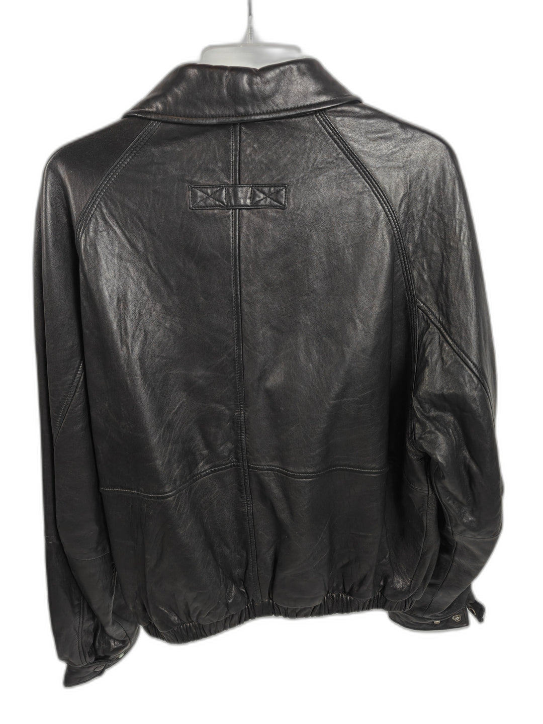 Roundtree And Yorke Mens Genuine Lambskin Leather Bomber Jacket Black Size L