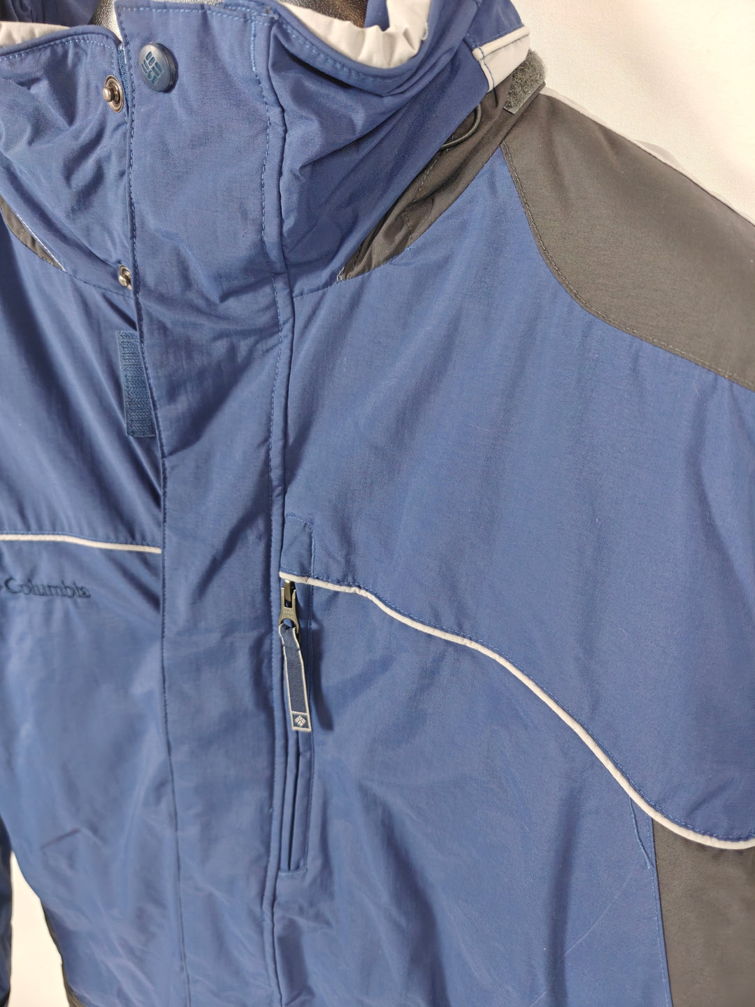 Mens Columbia Waterproof Insulated Winter Jacket Blue Black Large