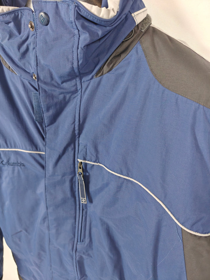 Mens Columbia Waterproof Insulated Winter Jacket Blue Black Large