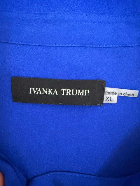Ivanka Trump Royal Blue Roll Tab Blouse SzXL