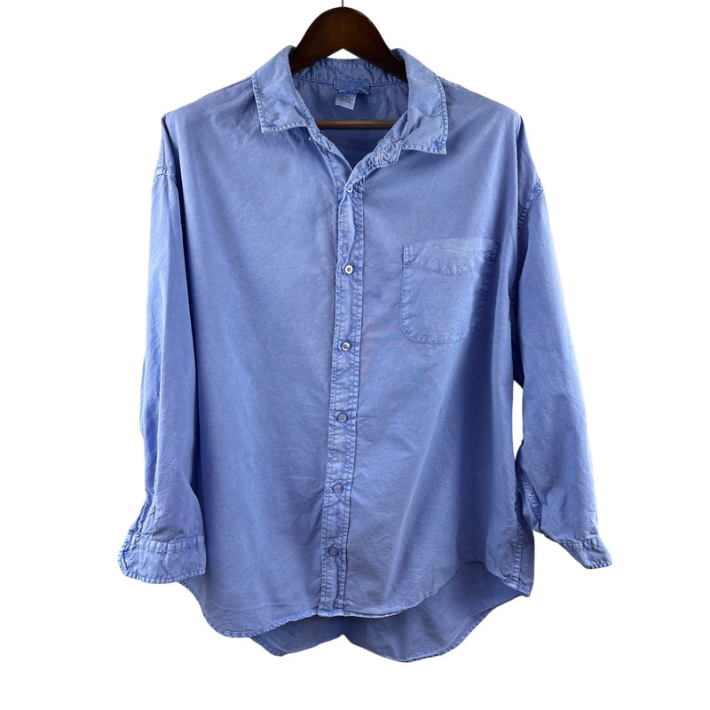Women’s Fresh Produce Size 1X Cornflower Blue Button Up Shirt