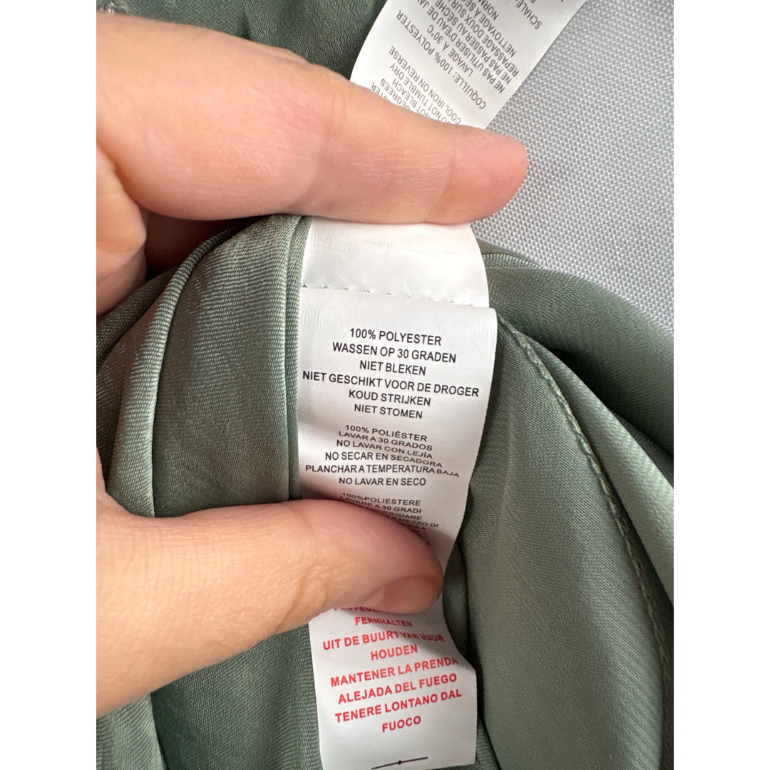 Women’s Nasty Gal Size 4 Sage Green Satin Midi Skirt