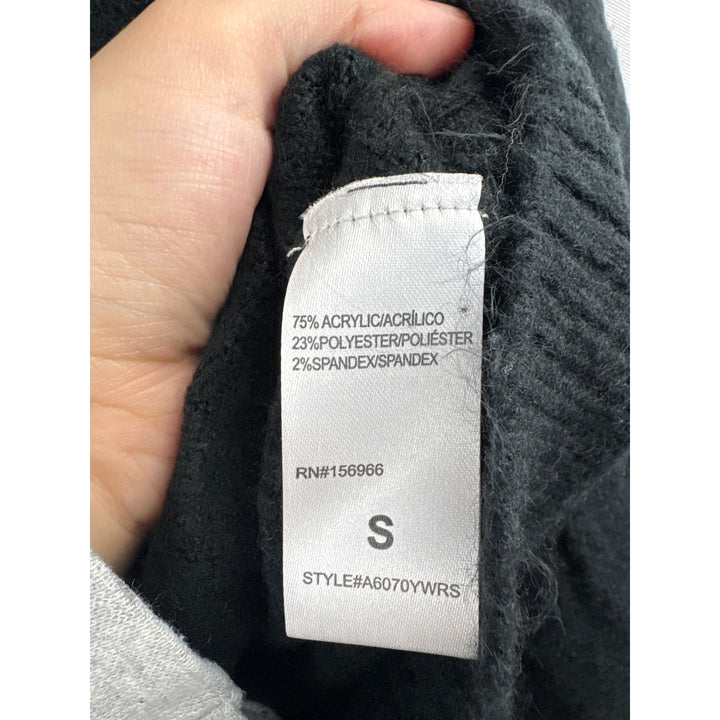 Women’s Artisan Crafted Small Black Sweater w/ Floral Embroidery