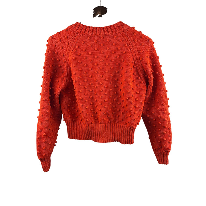 Women’s Misha & Puff XS/S Bright Orange Cropped Popcorn Cardigan