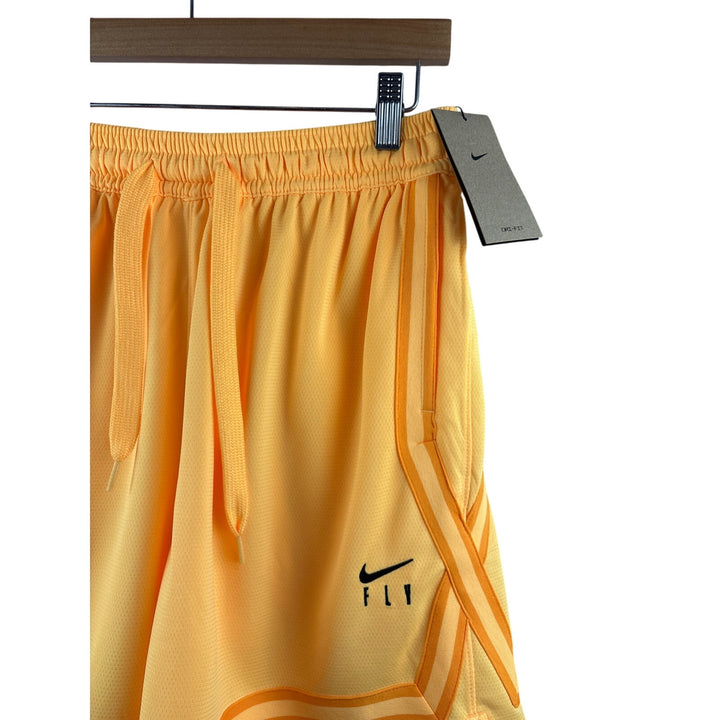 Women’s Nike Medium Bright Yellow w/ Dark Yellow Stripes Basketball Shorts