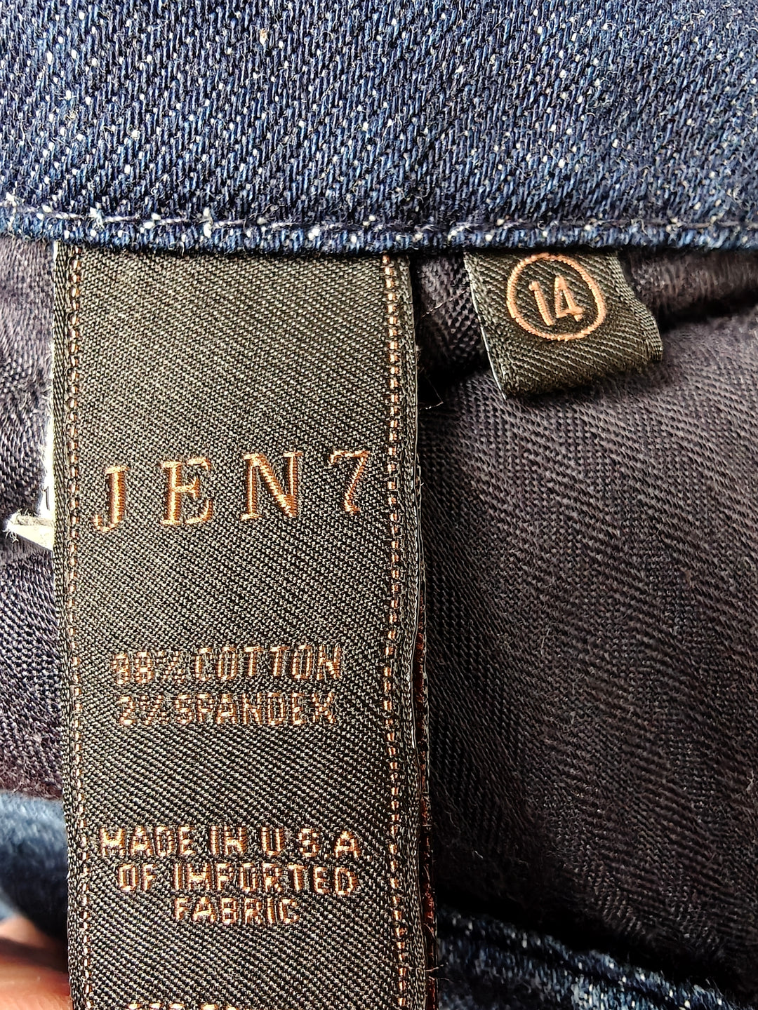JEN7 By 7 For All Mankind Womens Slim Bootcut Jeans Dark Blue Size 14