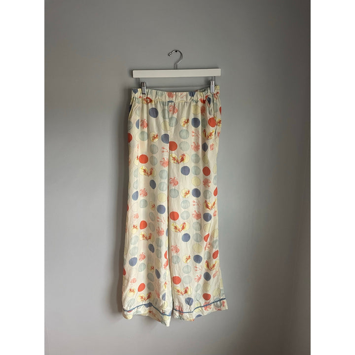 Anthropologie Silka Silk Printed Pajama Pants Bottoms Polka Dot Boho Indie Small