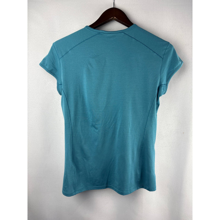 Arcteryx Women Grayish Blue Athletic Tee Small Stretch Fit
