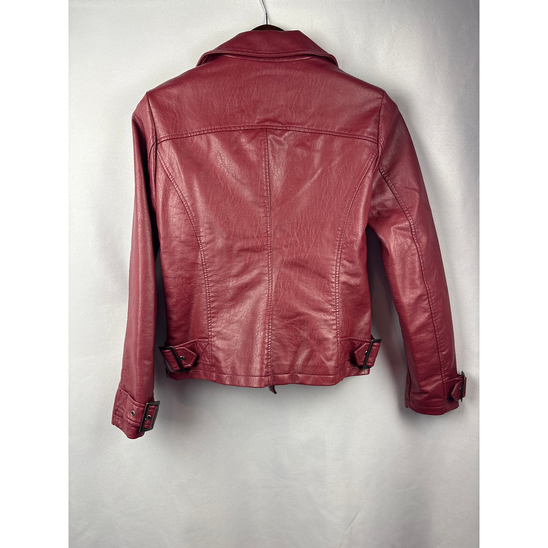 Women’s Max Studio Small Brick Red Faux Leather Jacket