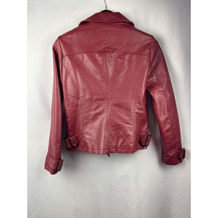 Women’s Max Studio Small Brick Red Faux Leather Jacket