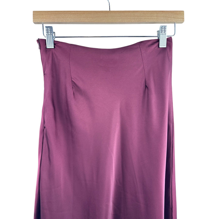 Women’s Nasty Gal Size 4 Burgundy Satin Midi Skirt