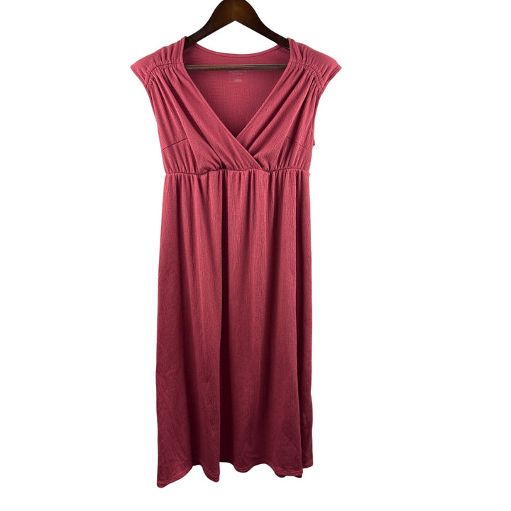 Women’s Isabel Maternity Small Brick Red Midi Sleeveless Dress