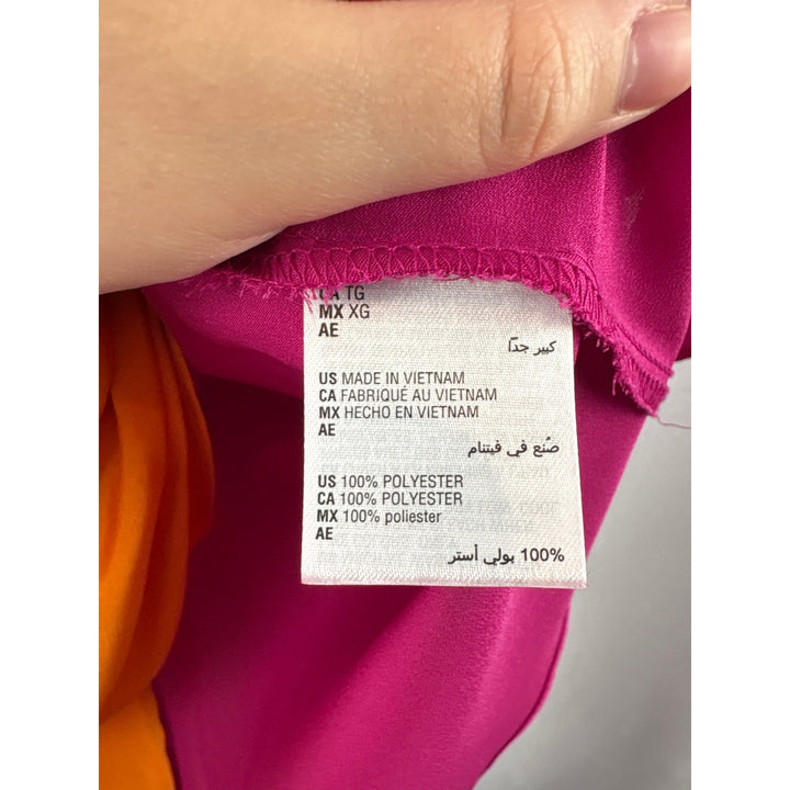 Women’s INC International Concepts XL Pink & Orange Faux Wrap Sleeveless Blouse