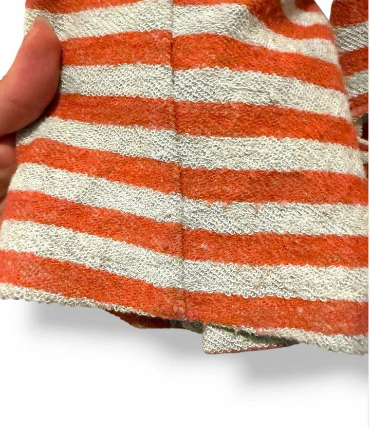 Anthropologie Cartonnier Orange White Striped Knit Blazer Jacket Size Large