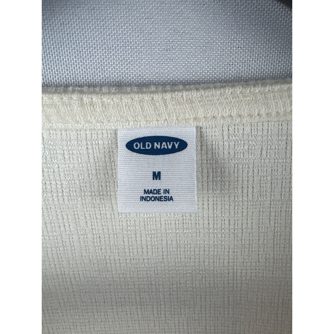 Women’s Old Navy Medium Cream 3/4 Sleeve Shirt w/ Front Knot