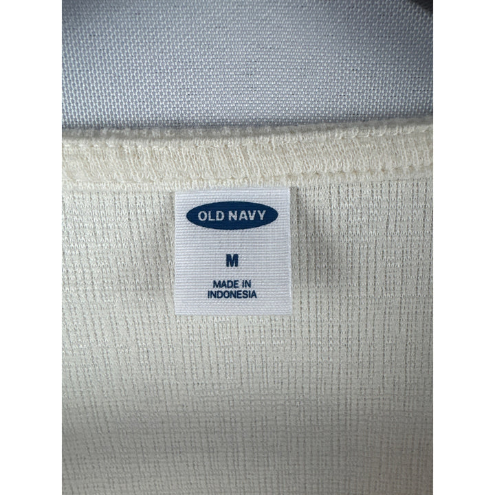 Women’s Old Navy Medium Cream 3/4 Sleeve Shirt w/ Front Knot