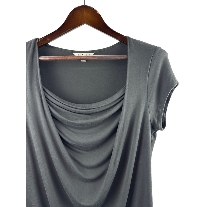 Women’s Cabi XL Gray Short Sleeve Cowelneck Blouse