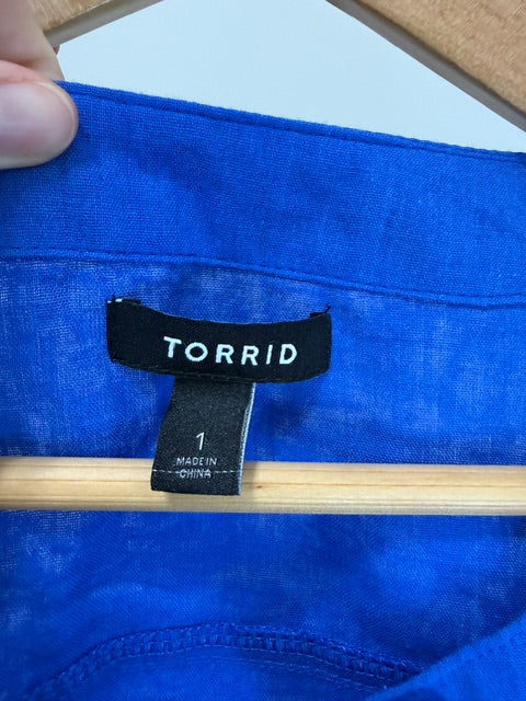 Torrid Cobalt Blue Bolero Style Jacket Sz1X(14-16)