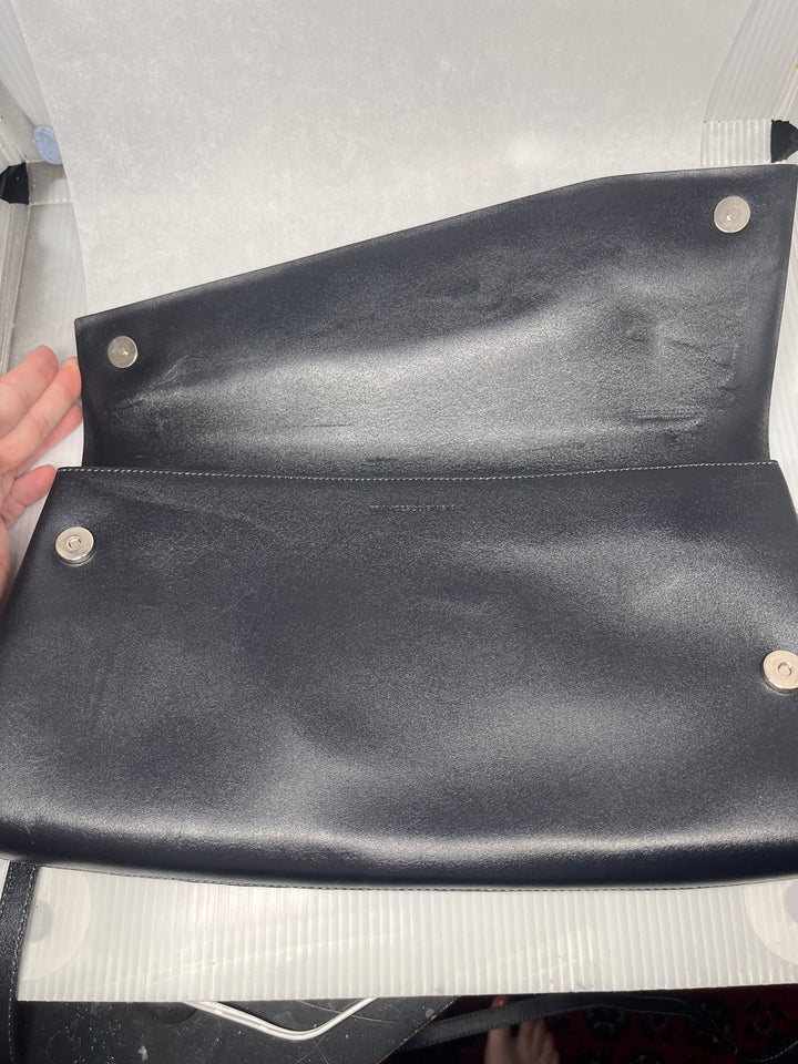Francesco Biasia Black Leather Shoulder Bag Made in Italy