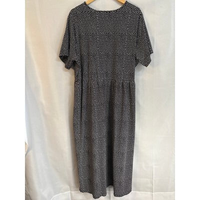 Women’s Lands’ End Size 2X Navy Short Sleeve Polka Dot Dress.