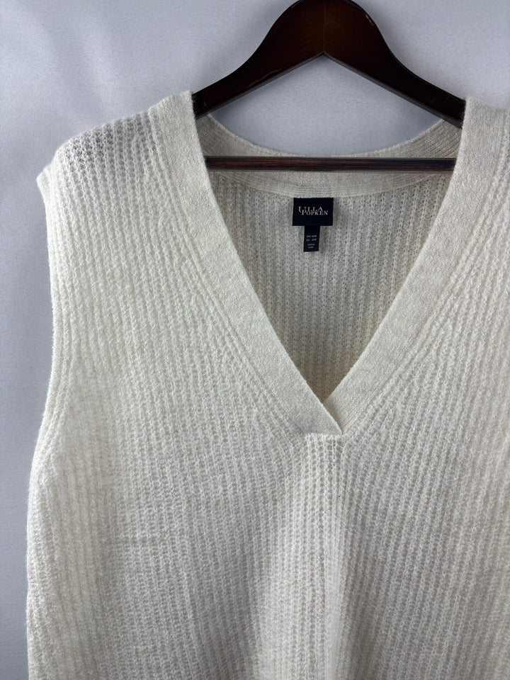 Women’s Ulla Popken Size 16/18 Cream V-Neck Sweater Vest