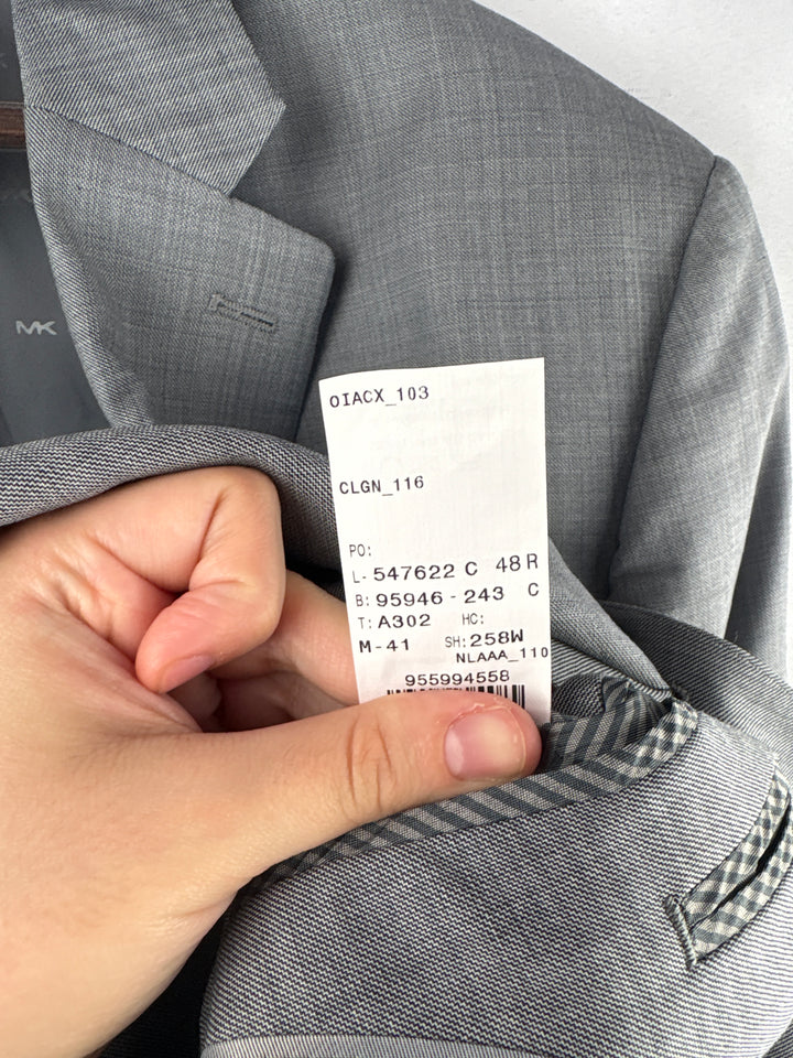 Men’s Michael Kors Size 46 Light Gray Suit Jacket