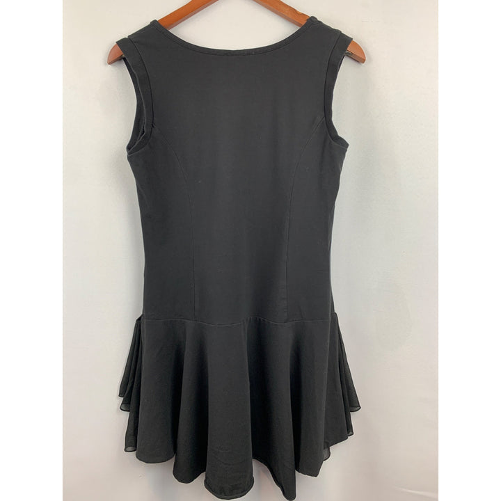 Black Kathleen Kirkwood Ruffle Trim Sleeveless Dress M
