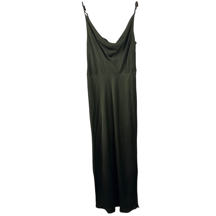 Women’s Anthropologie Small Dark Army Green Sleeveless Maxi Dress with 2 Side Slits