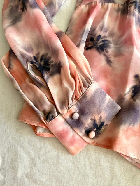 Parker Camilia Silk-Blend Muted Print Blouse SzXS NWT