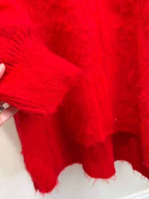 BP Mohair V‑Neck Oversized Red Sweater Sz1X NWT