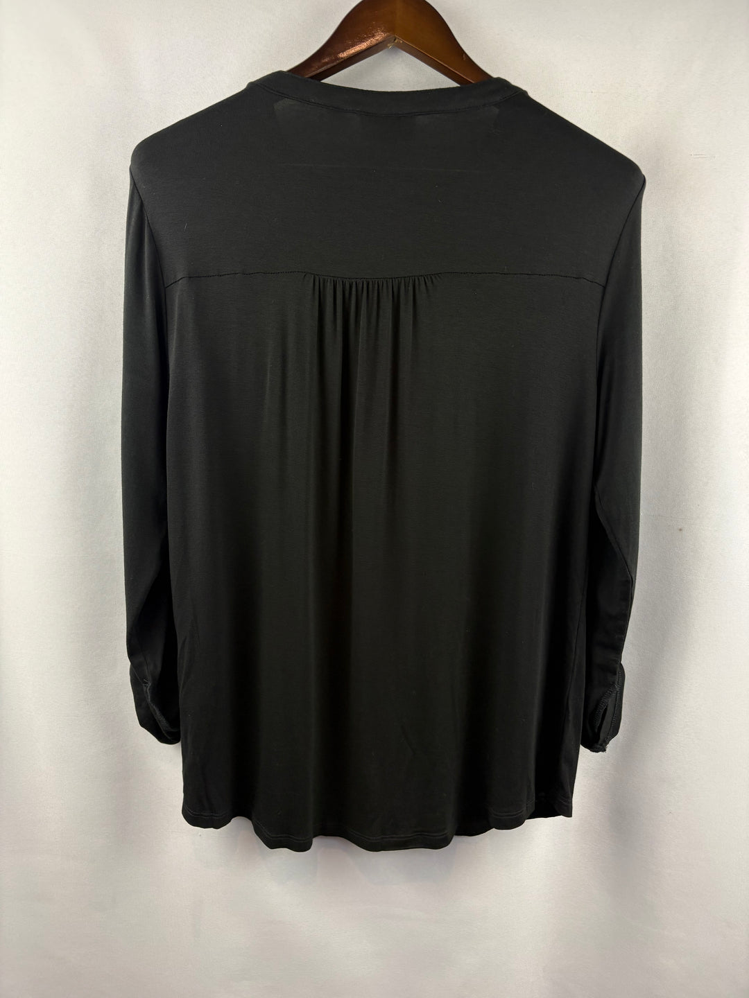 Women’s Style&Co Medium Black Half Button Blouse