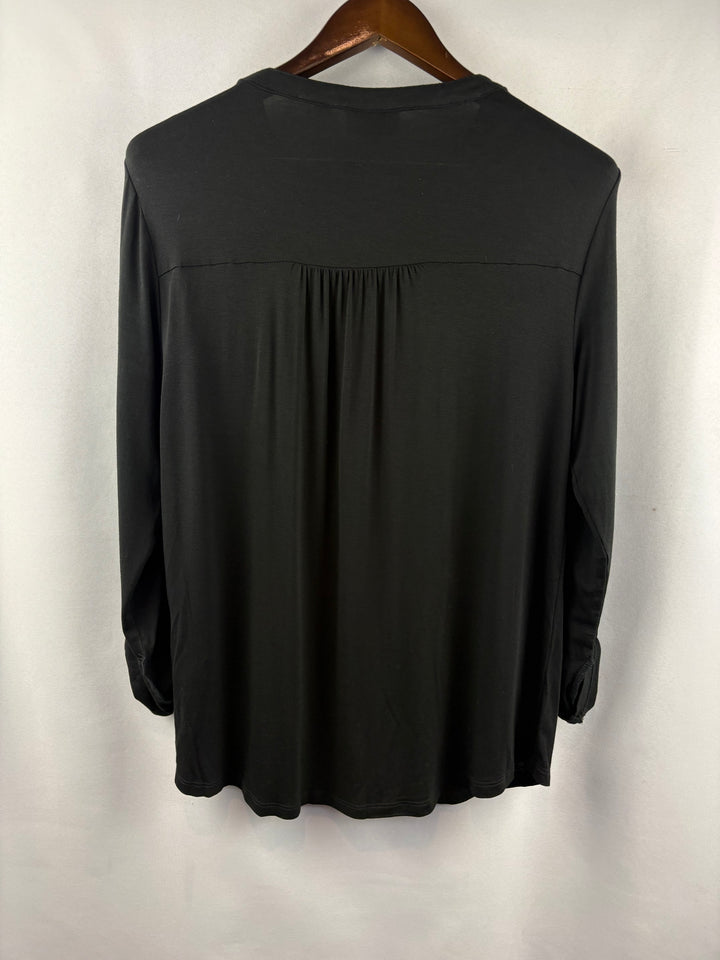 Women’s Style&Co Medium Black Half Button Blouse