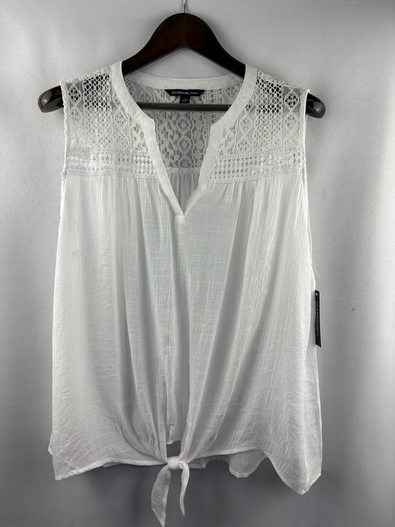 Women’s Zac & Rachel Size 2X White Tank Blouse