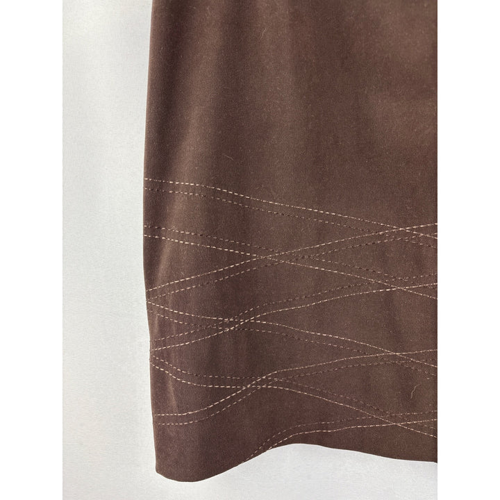 Style&Co. Petite Brown Skirt 6P Polyester/Spandex Made In Hong Kong