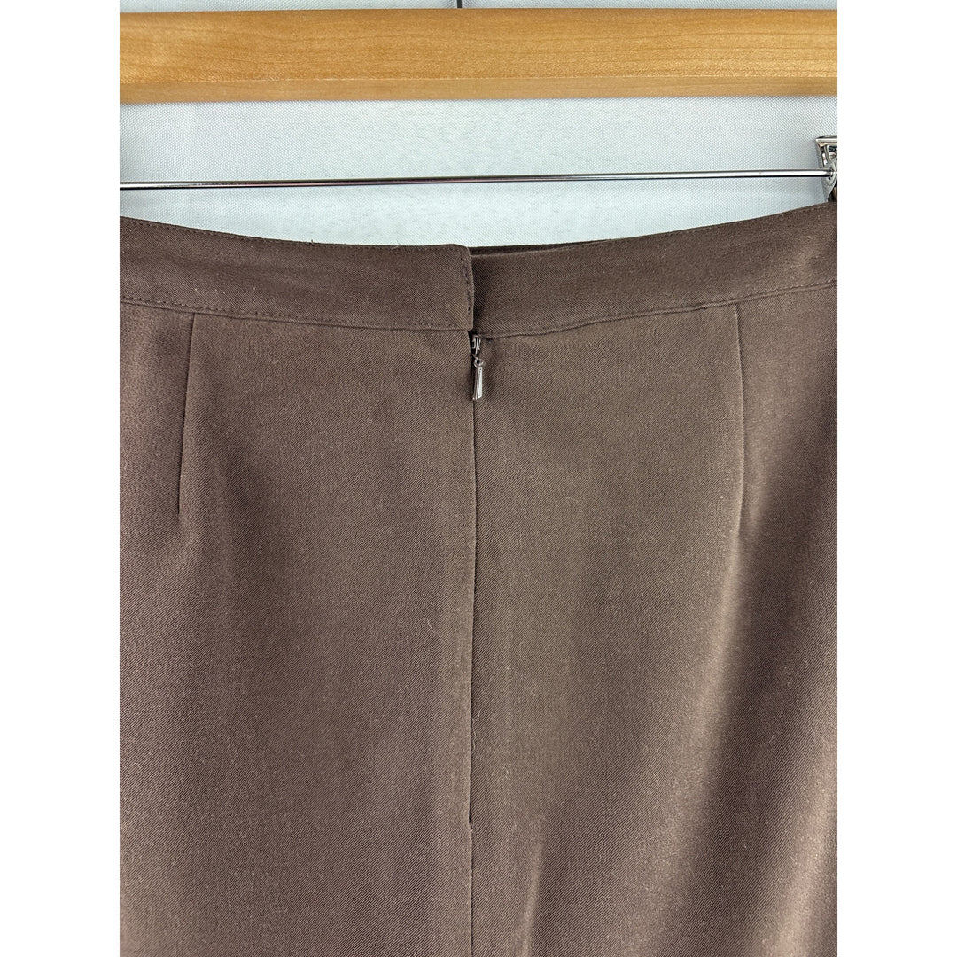 Style&Co. Petite Brown Skirt 6P Polyester/Spandex Made In Hong Kong
