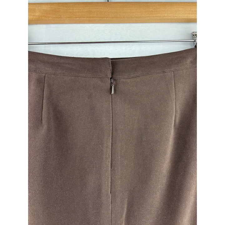 Style&Co. Petite Brown Skirt 6P Polyester/Spandex Made In Hong Kong