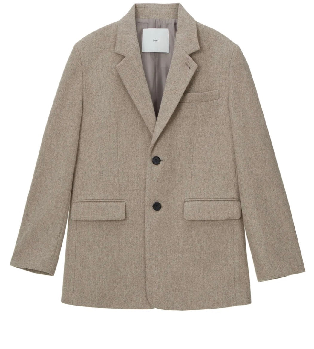 Unisex Dunst Medium Beige 2 Button Blazer