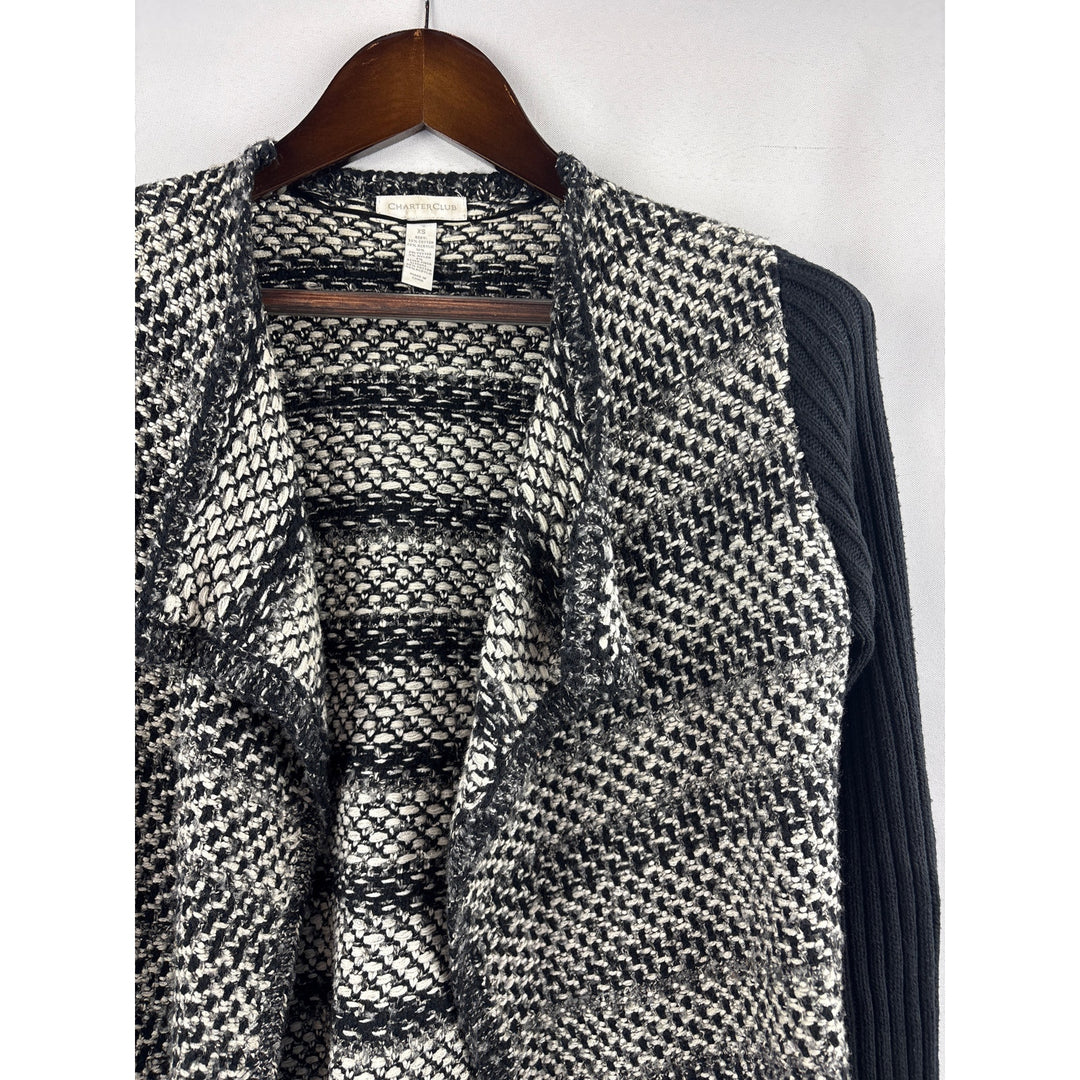 Women’s Charter Club XS Black & White Knit Cardigan