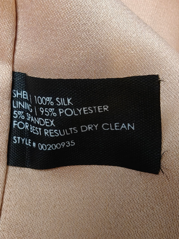 Women Club Monaco Silk Cowl Back Dress Champagne Size 6