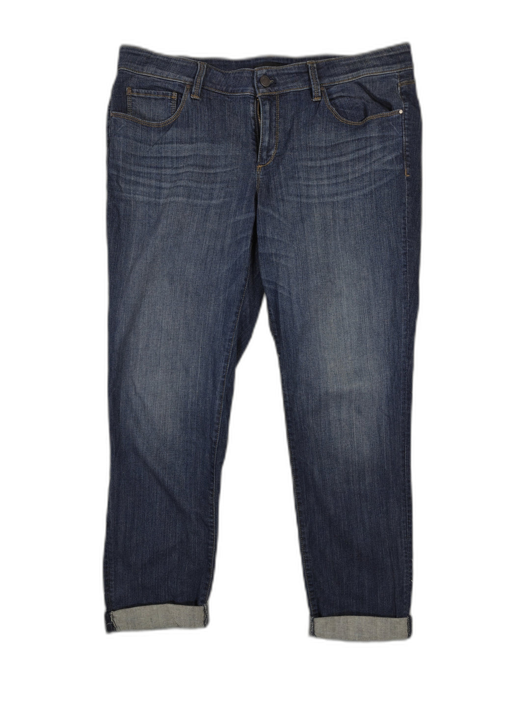 Ann Taylor Womens Slim Boyfriend Jeans Medium Blue Wash Size 12