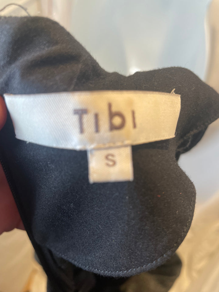 Tibi Charcoal Gray Structured Knit Crew neck Raglan Long Sleeve Top - Size S