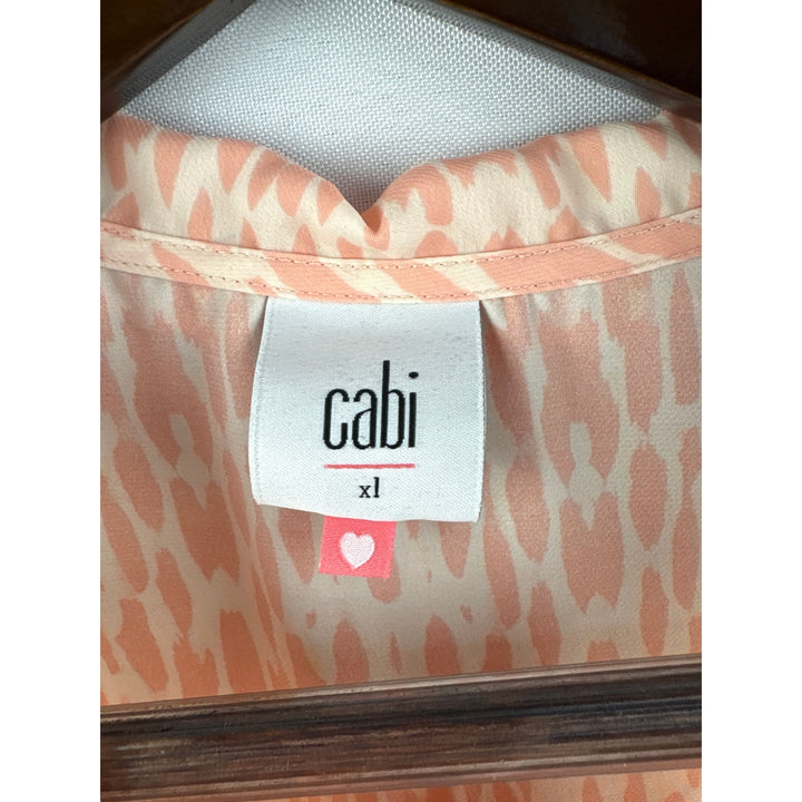 Women’s Cabi XL Multicolored Patterned Sleeveless Button Up Blouse