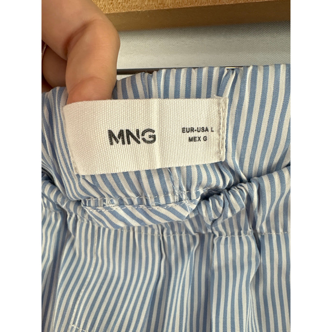 Women’s MNG Large White & Blue Striped Lounge Shorts