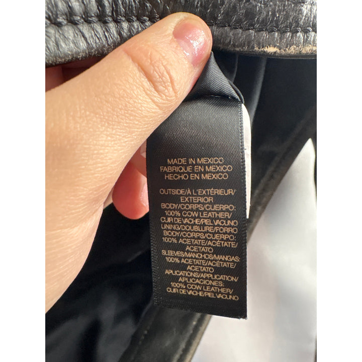 Women’s Frye Small Black Distressed Leather Motor Jacket