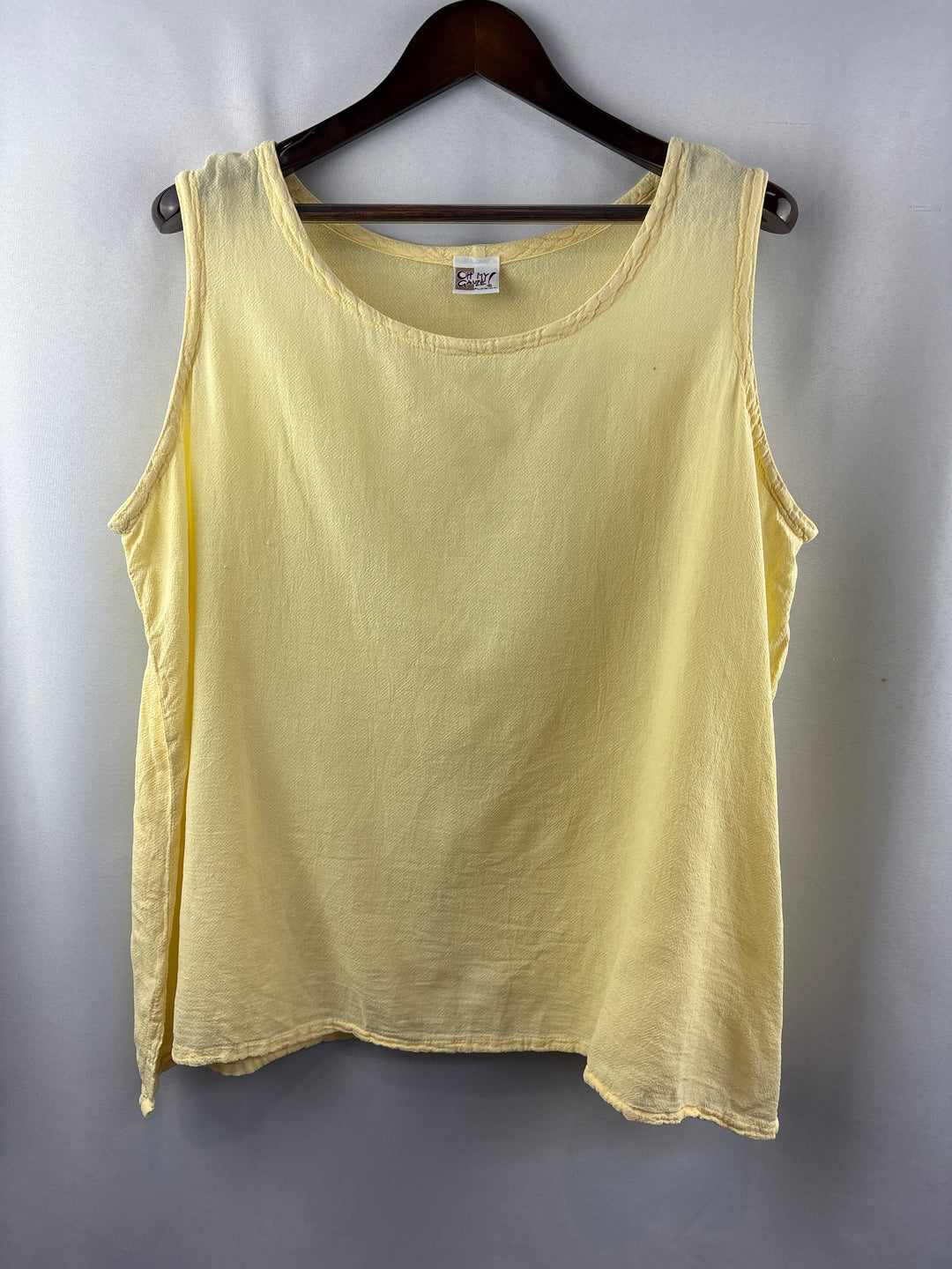 Women’s Oh My Gauze! XXL Butter Yellow Sleeveless Blouse