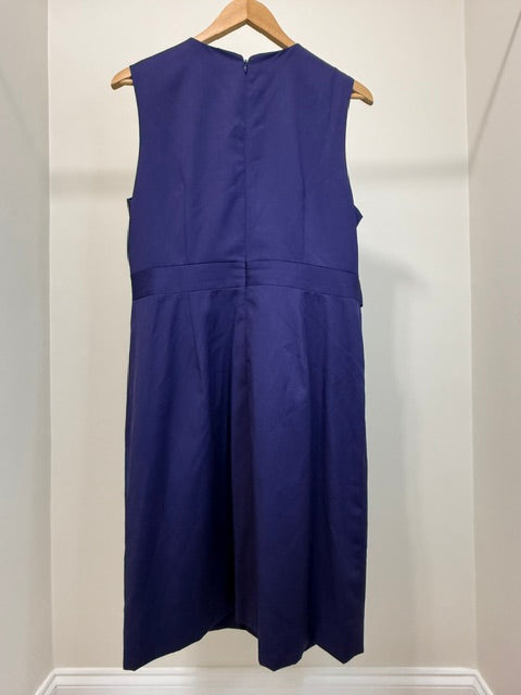 J.Crew Wool Blend Twist Waist Sheath Dress Navy Sz12