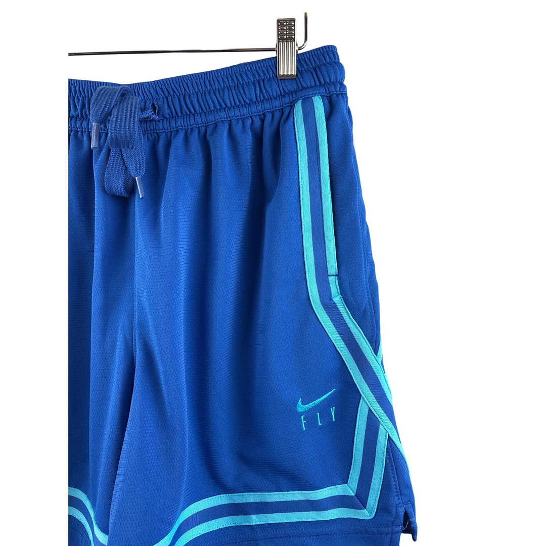 Women’s Nike Medium Blue w/ Aqua Stripes Basketball Shorts