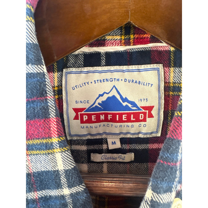 Men’s Vintage Penfield Medium Red, Blue, & White Plaid Flannel Shrit