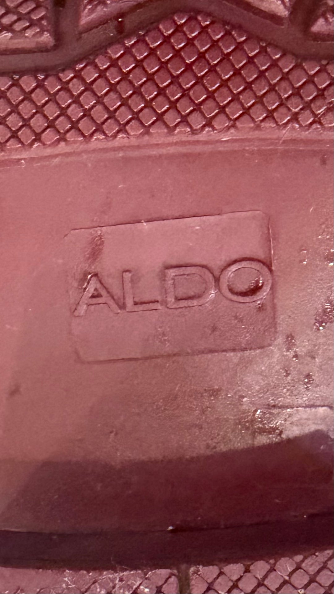 ALDO Burgundy Rain Boots Size 9 Studded Mid Calf Rubber Wellies Moto Punk