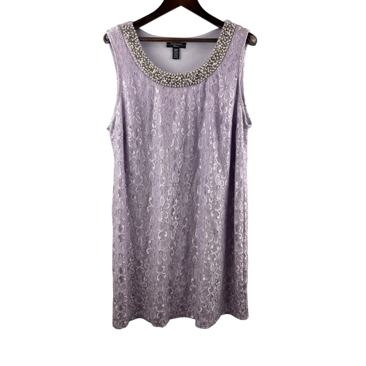 Women’s R&M Richard’s Size 20W Lilac Floral Lace Cocktail Dress w/ Sheer Shawl